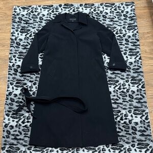 Gallery Black Trench Coat With Detachable Hood